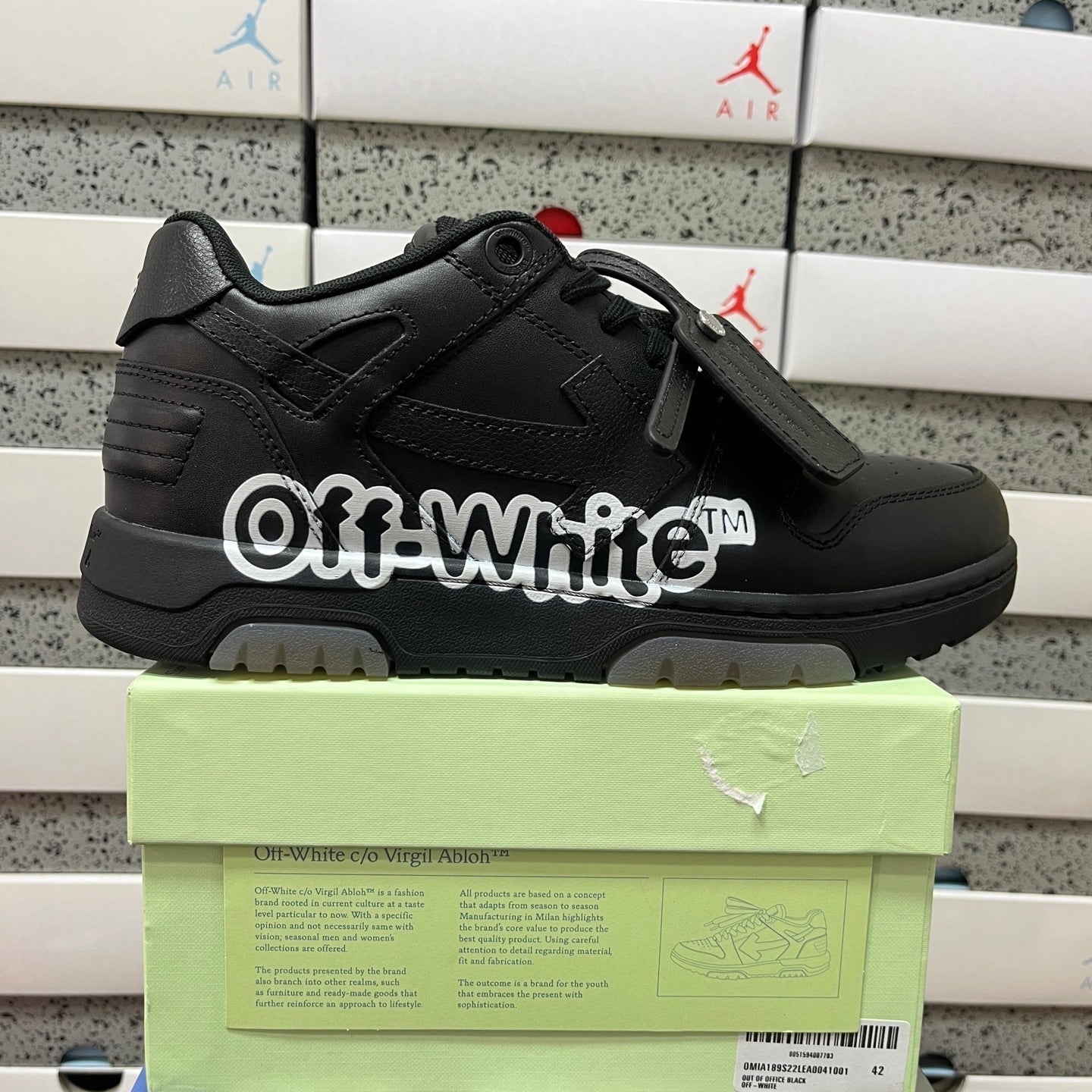Off White Out Of Office Logo Print Negro