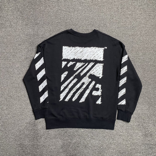 off-white-scribble-diag-crewneck-black-Drip Store Argentina