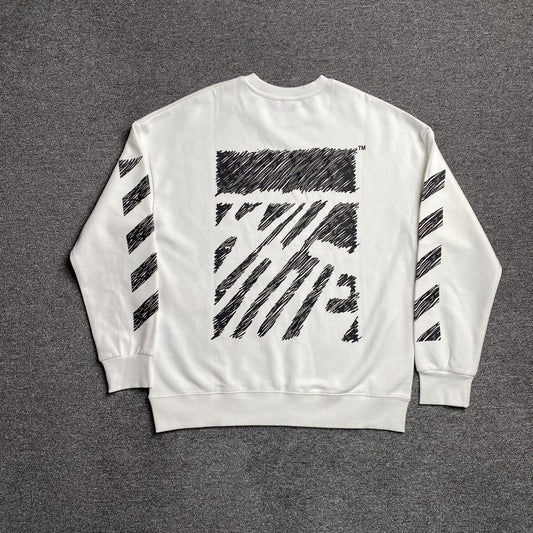 off-white-scribble-diag-crewneck-white-Drip Store Argentina