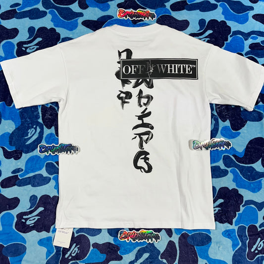 Remera Off White Type Sticker Blanca