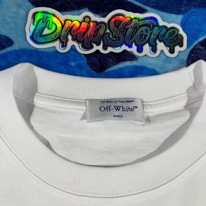 Remera Off White Type Sticker Blanca