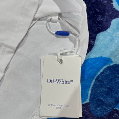 Remera Off White Type Sticker Blanca