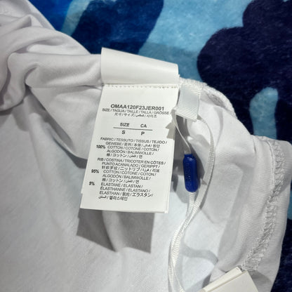 Remera Off White Type Sticker Blanca