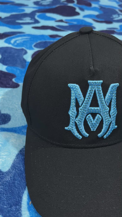 Gorra Amiri MA Brillos Celeste/Negra