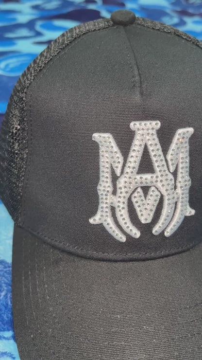 Gorra Amiri MA Brillos Trucker Blanca/Negra