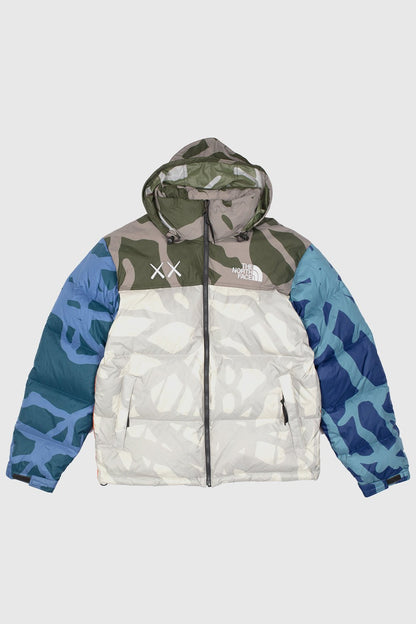 KAWS X THE NORTH FACE RETRO 1996 NUPTSE JACKET MOONLIGHT IVORY NUPTSE PRINT