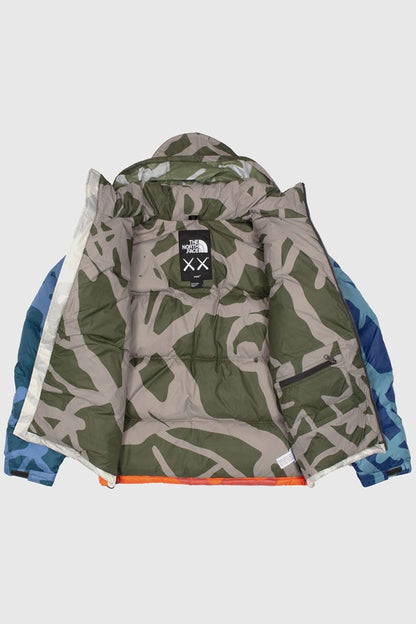 KAWS X THE NORTH FACE RETRO 1996 NUPTSE JACKET MOONLIGHT IVORY NUPTSE PRINT