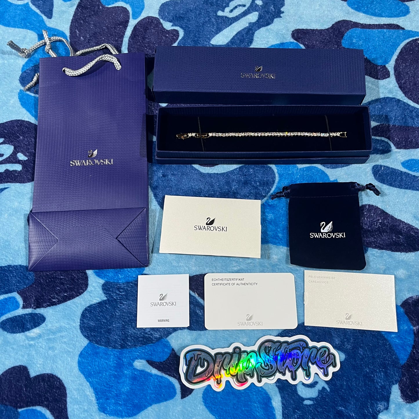 Pulsera Swarovski Tennis Dorada