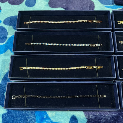 Pulsera Swarovski Tennis Plateada/Azul