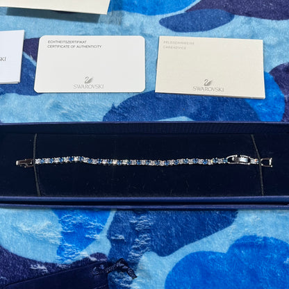 Pulsera Swarovski Tennis Plateada/Azul