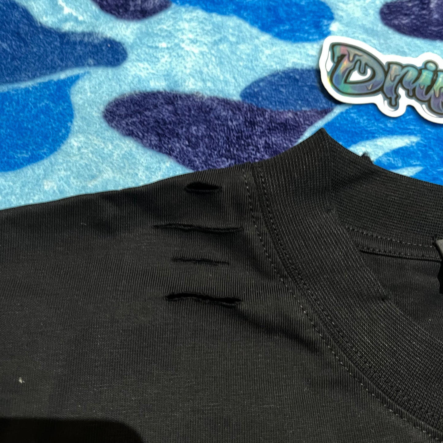 Remera Balenciaga Destroyed Flatground Negra