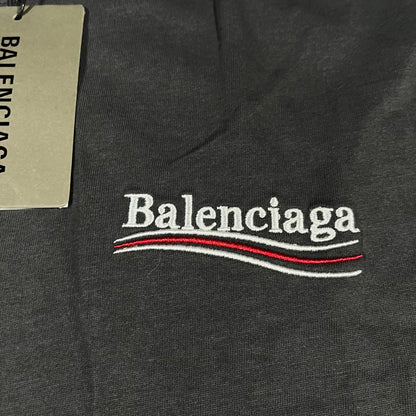 Remera Balenciaga Logo Bordado Gris