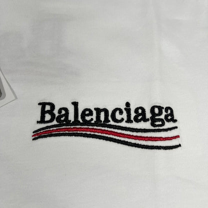 Remera Balenciaga Logo Bordado Blanca