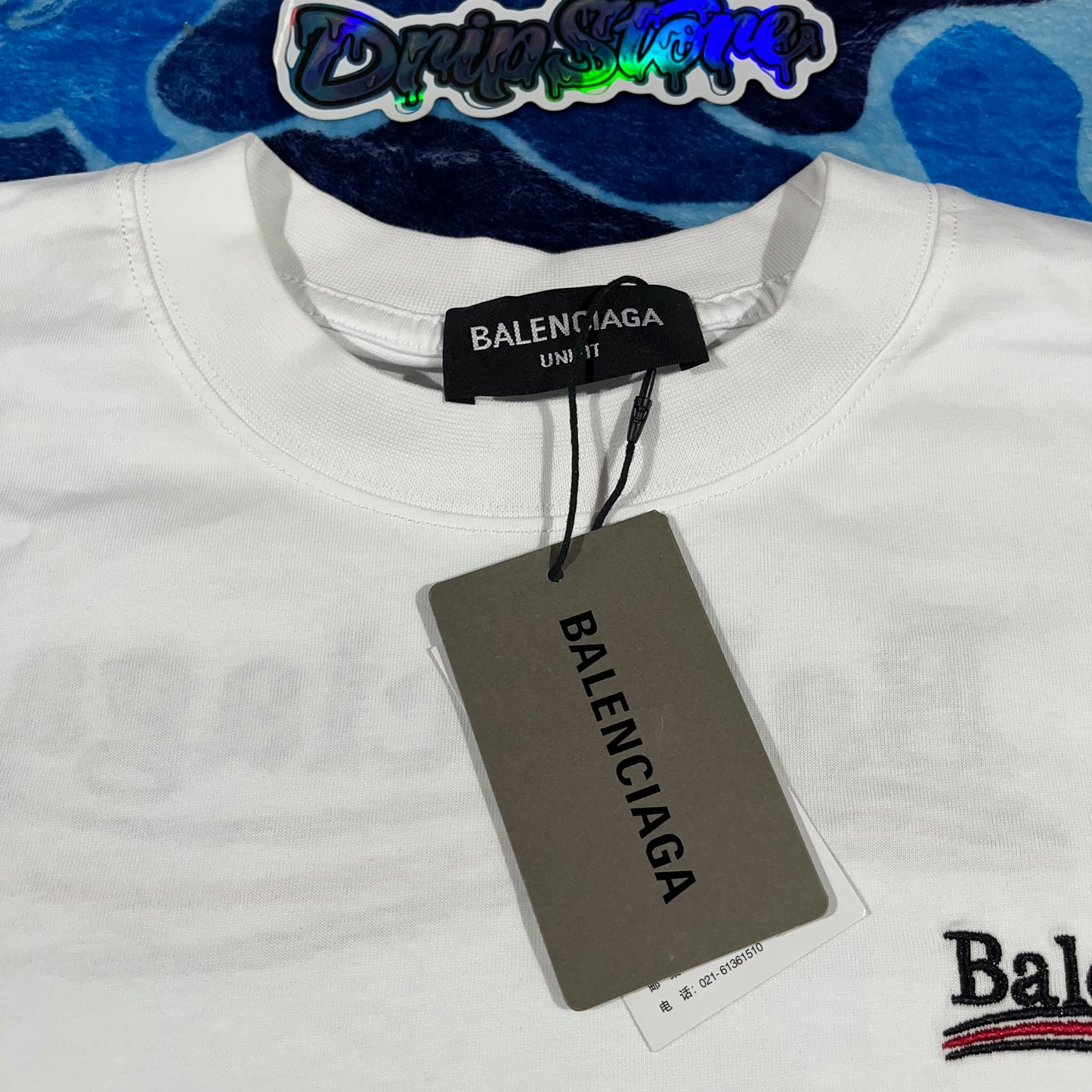 Remera Balenciaga Logo Bordado Blanca