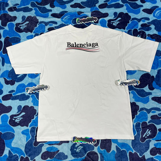 Remera Balenciaga Logo Bordado Blanca