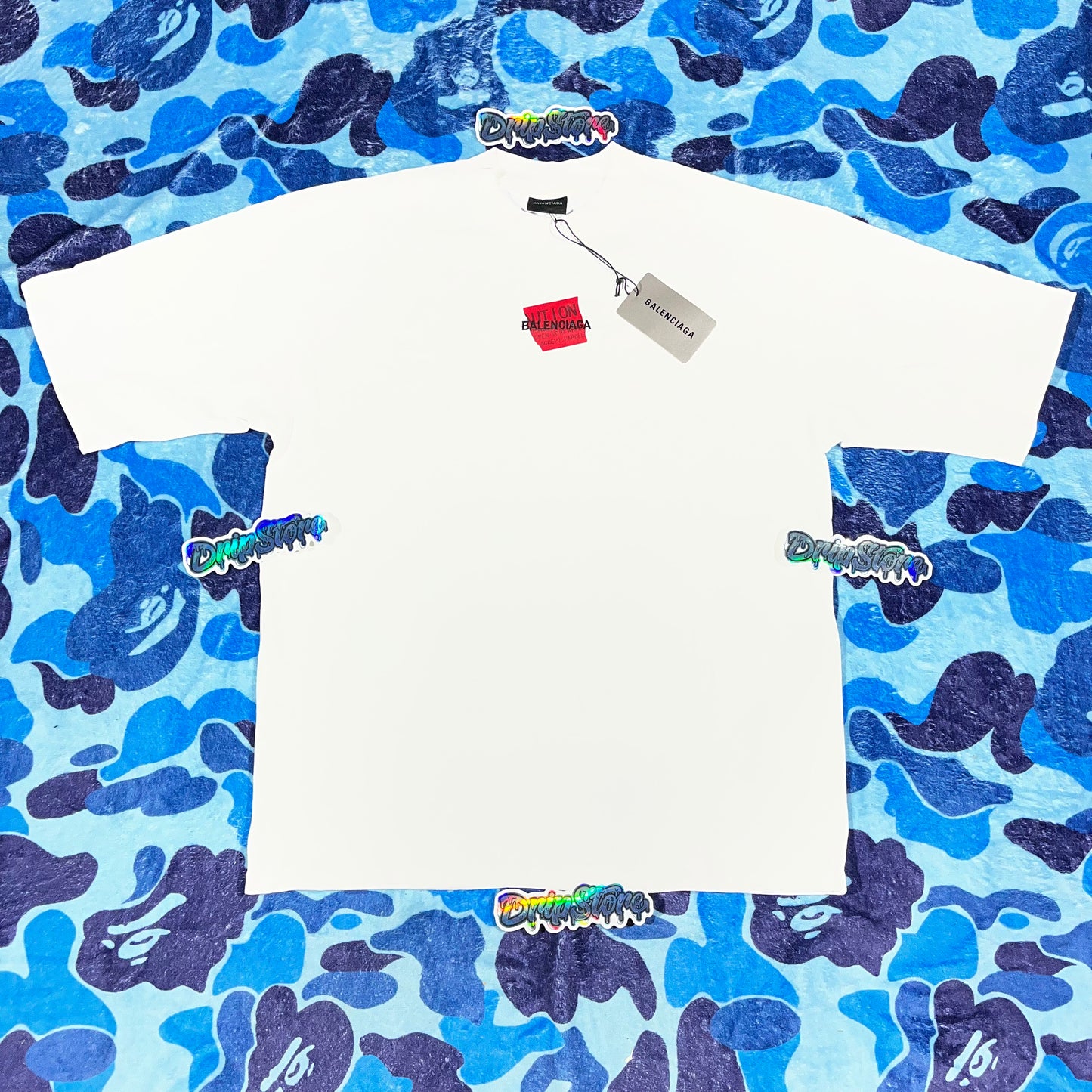 Remera Balenciaga Red Tape Blanca