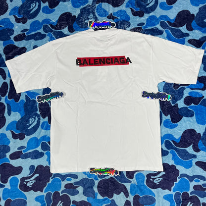Remera Balenciaga Red Tape Blanca