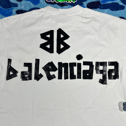 Remera Balenciaga New Tape Type Cinta Blanca