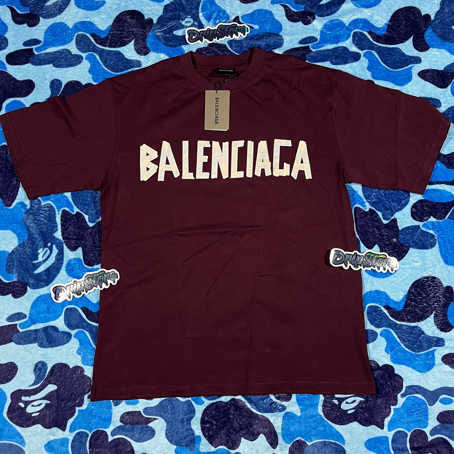 Remera Balenciaga Tape Bordó M