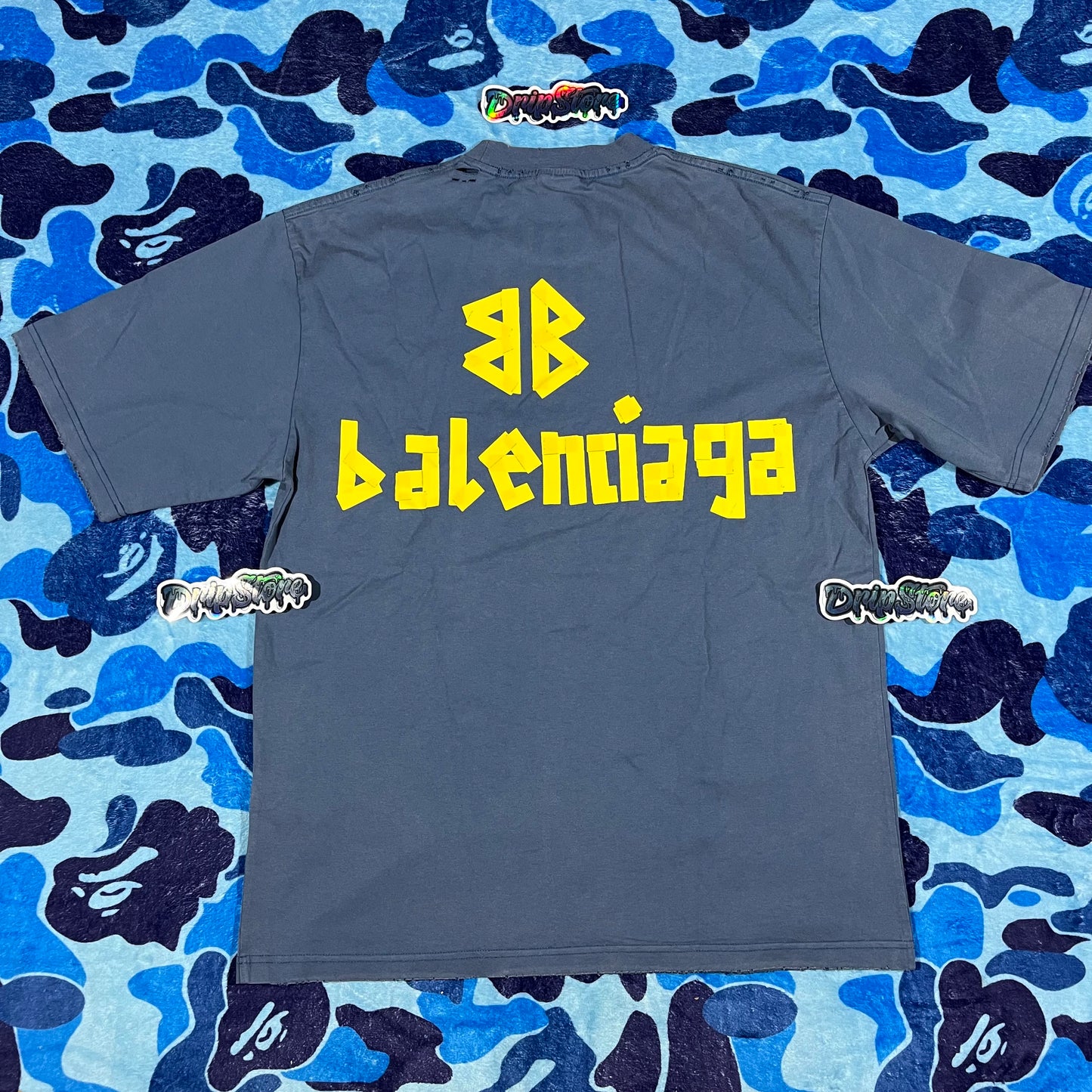 Remera Balenciaga Tape Type Cinta Azul