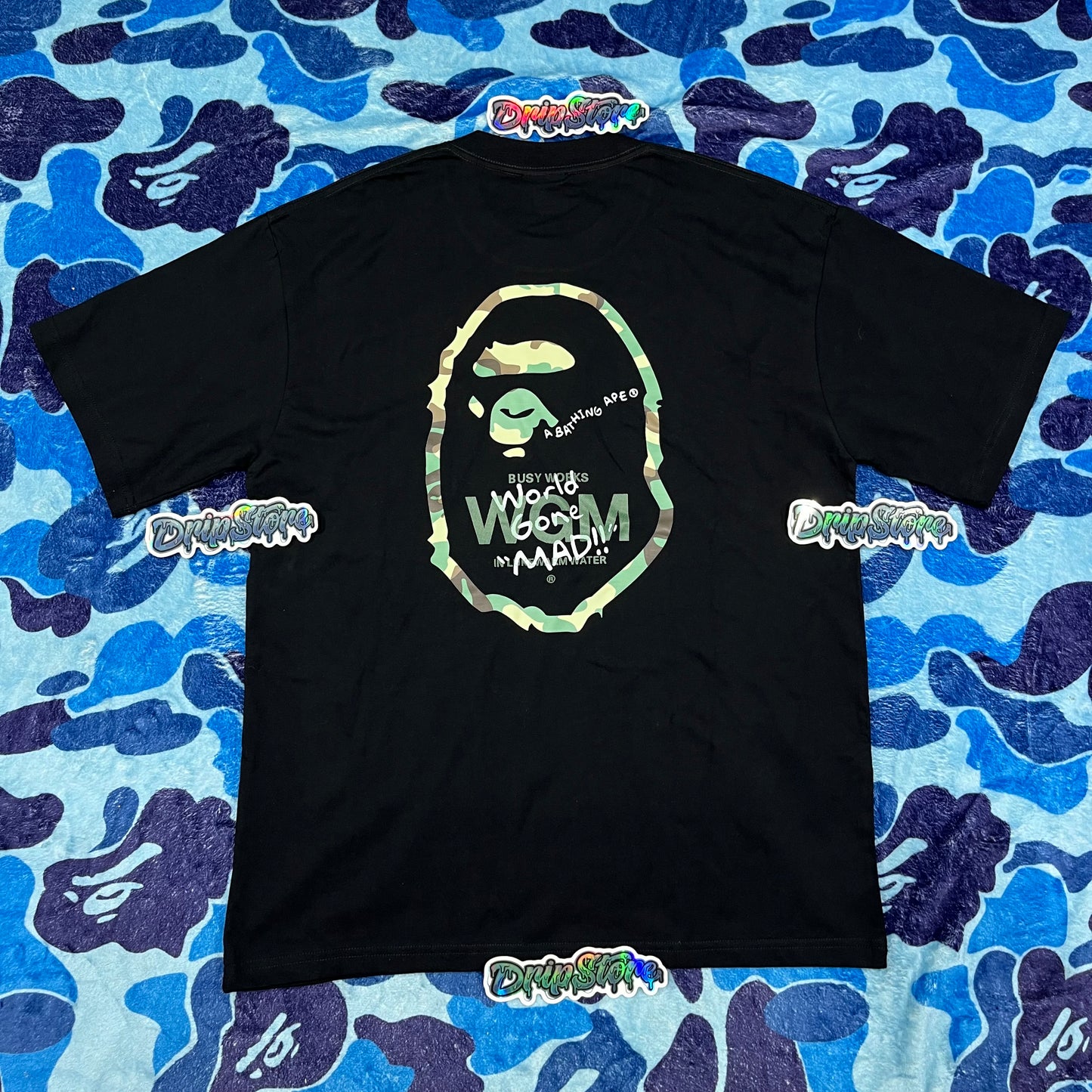Remera Bape Woodland Camo WGM Negra L