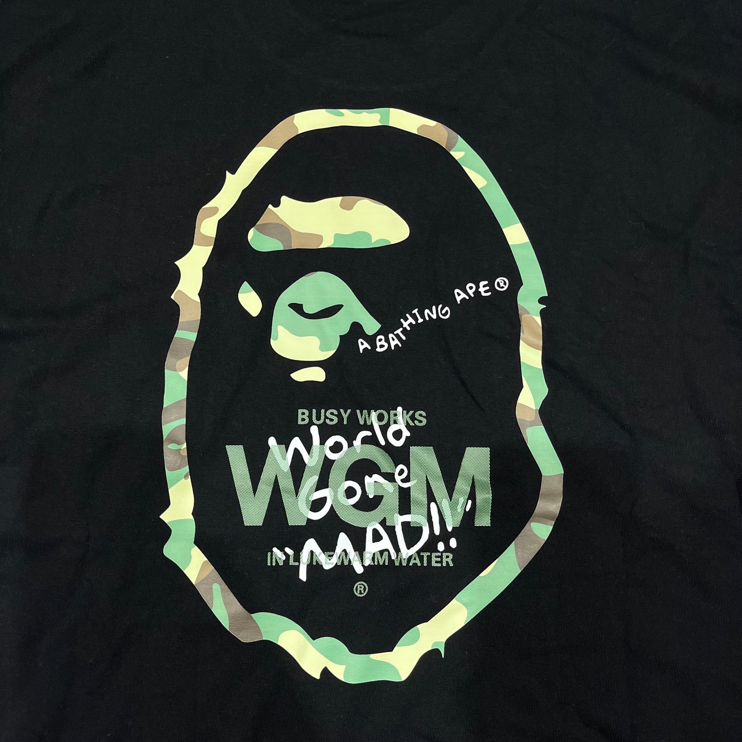 Remera Bape Woodland Camo WGM Negra L