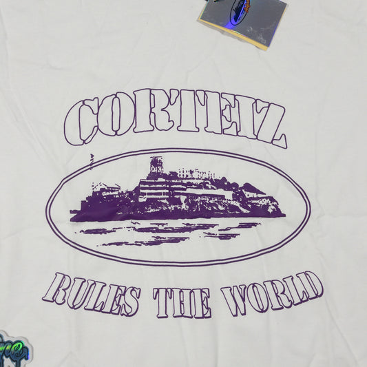 Remera Corteiz Alcatraz Blanca Violeta M