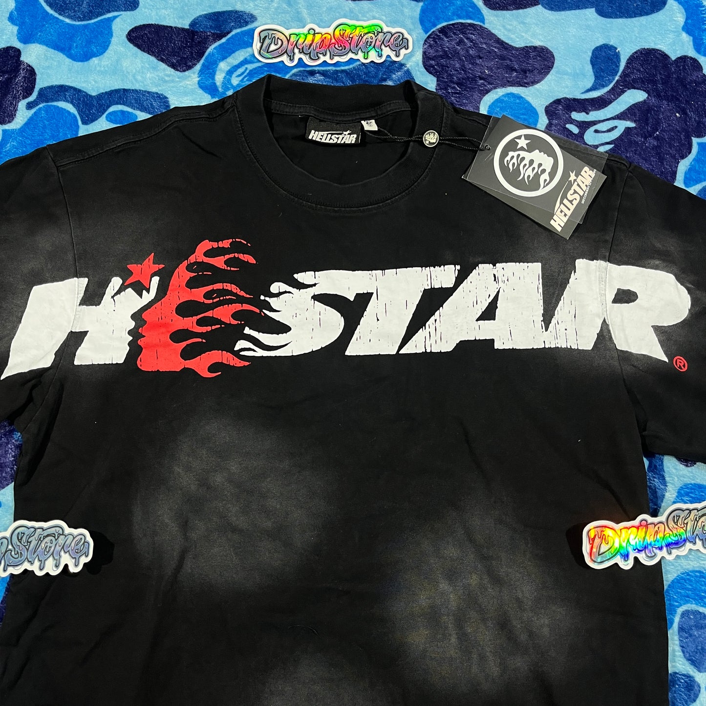 Remera Hellstar Cartoon Logo Negra M-XL