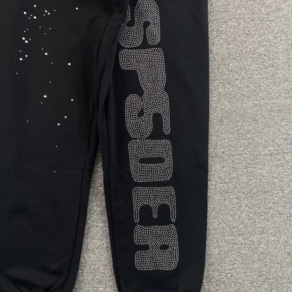 Pantalón Sp5der Rhinestone Silk Negro