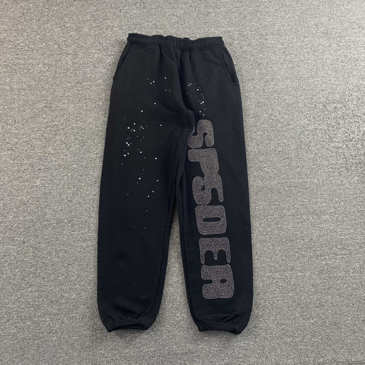 Pantalón Sp5der Rhinestone Silk Negro