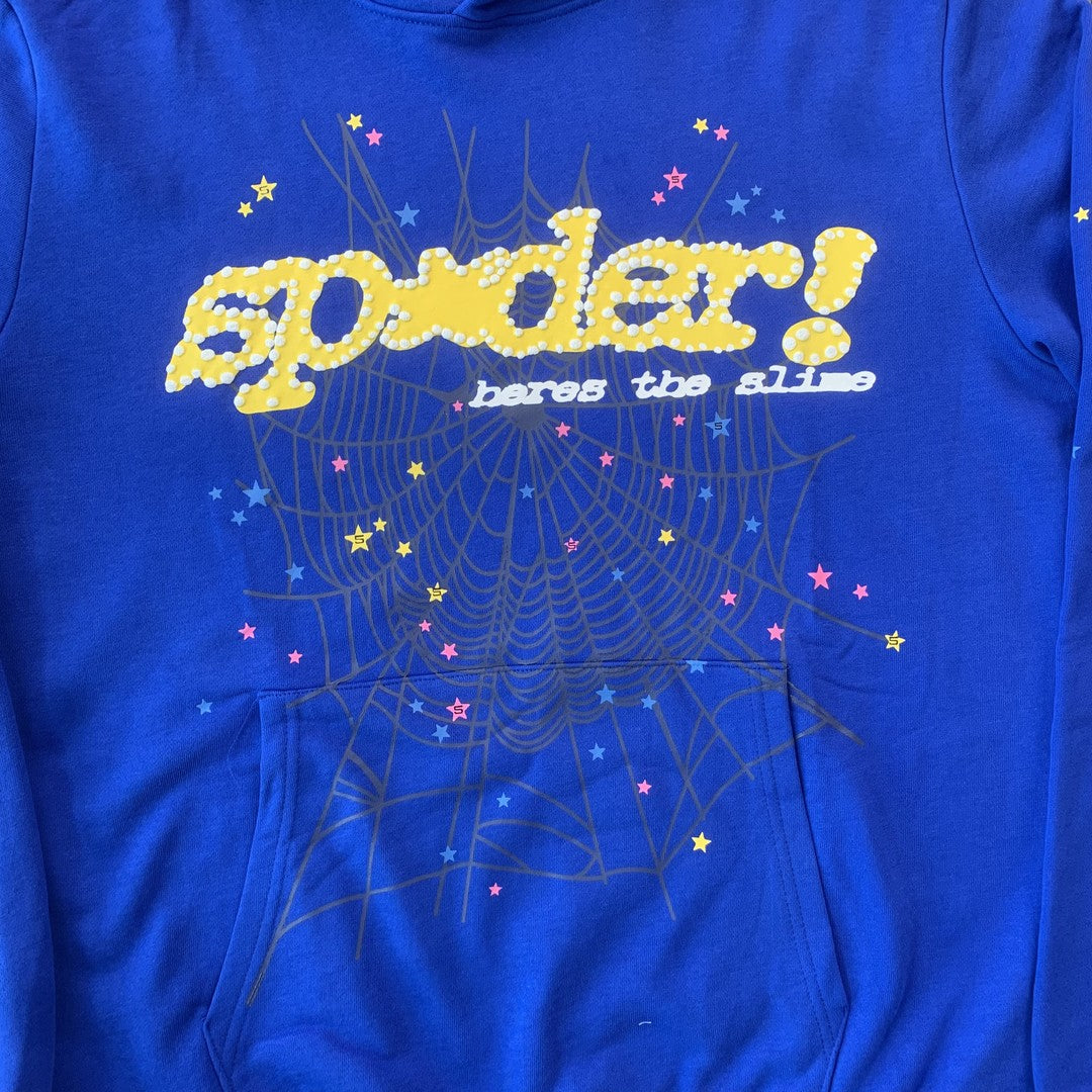 Sp5der パーカー 青 tc hoodie blue Buzo Sp5Der Spider Tc Azul - Drip Store Argentina