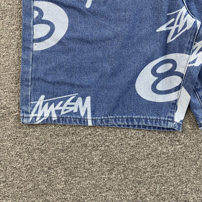 Bermuda Stussy 8 Ball Jean Short Azul