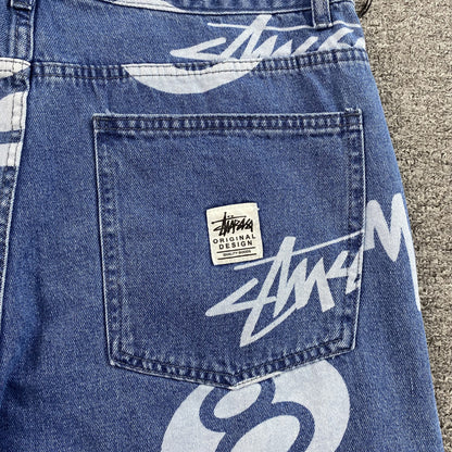 Bermuda Stussy 8 Ball Jean Short Azul