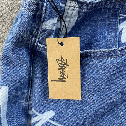 Bermuda Stussy 8 Ball Jean Short Azul