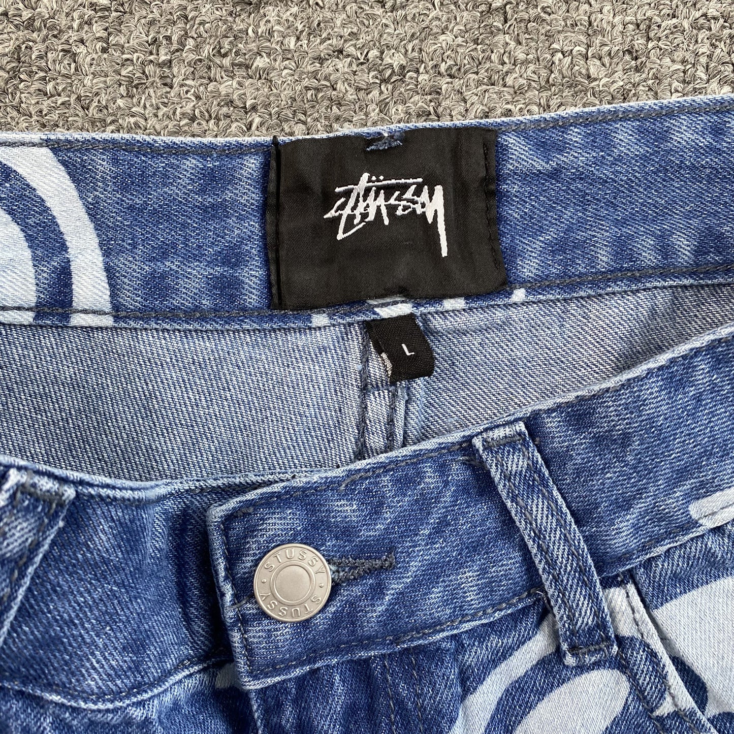 Bermuda Stussy 8 Ball Jean Short Azul