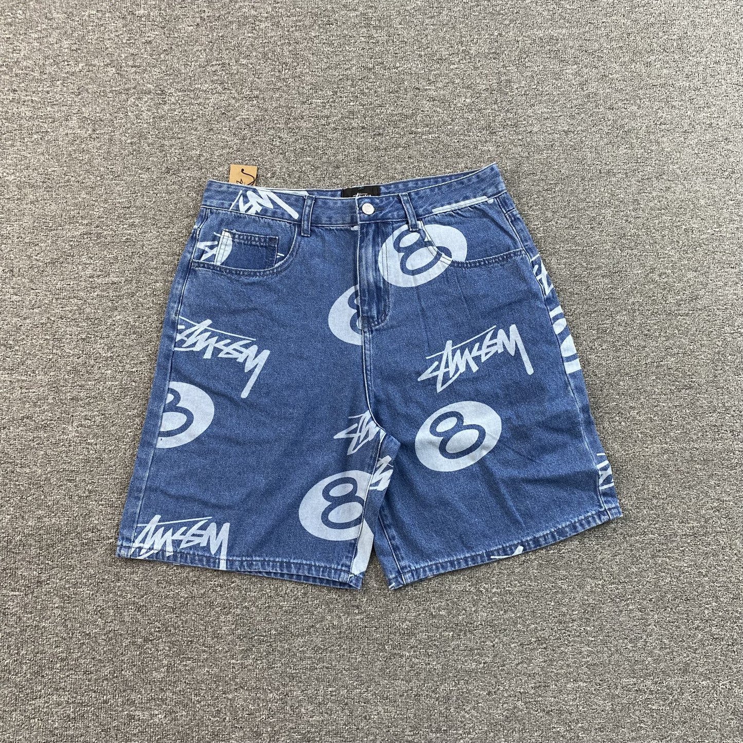 Bermuda Stussy 8 Ball Jean Short Azul