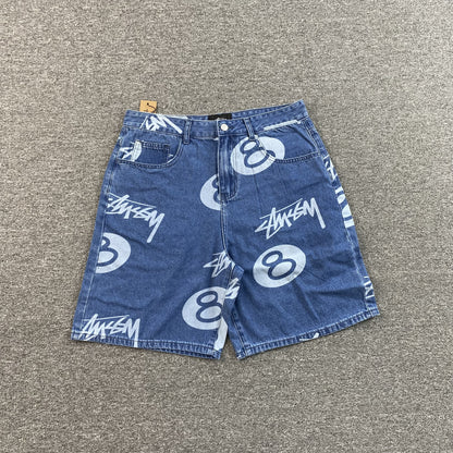 Bermuda Stussy 8 Ball Jean Short Azul