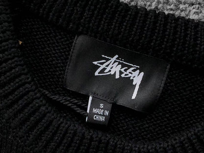 Sweater Stussy Curly S Knit Negro