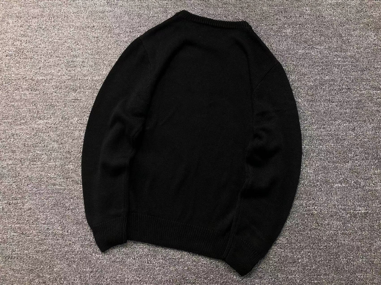 Sweater Stussy Curly S Knit Negro