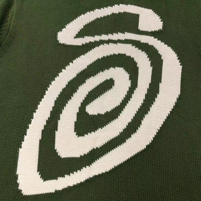 Sweater Stussy Curly S Knit Verde