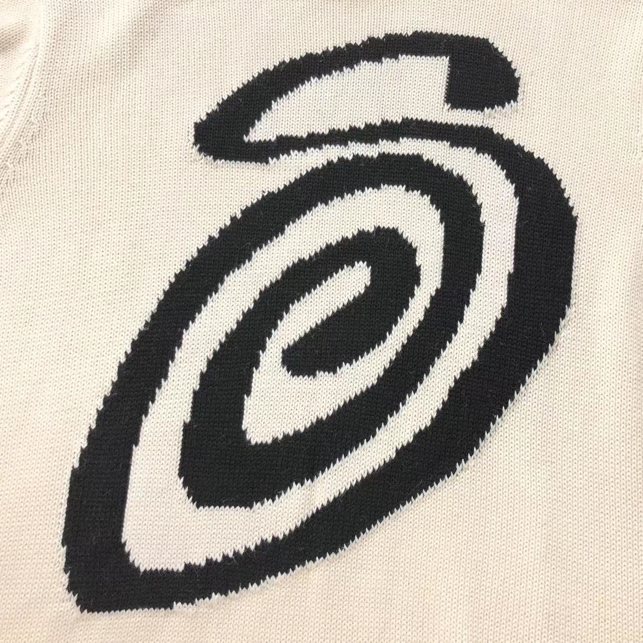 Sweater Stussy Curly S Knit Natural