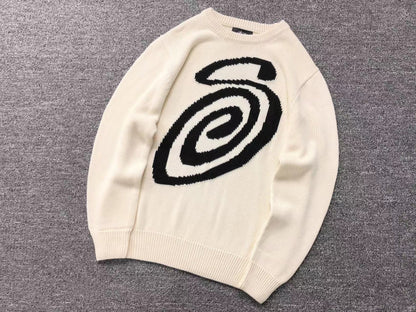 Sweater Stussy Curly S Knit Natural