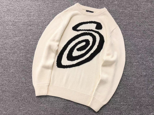 Sweater Stussy Curly S Knit Natural
