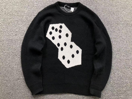Sweater Stussy Dice Mohair Knit Negro