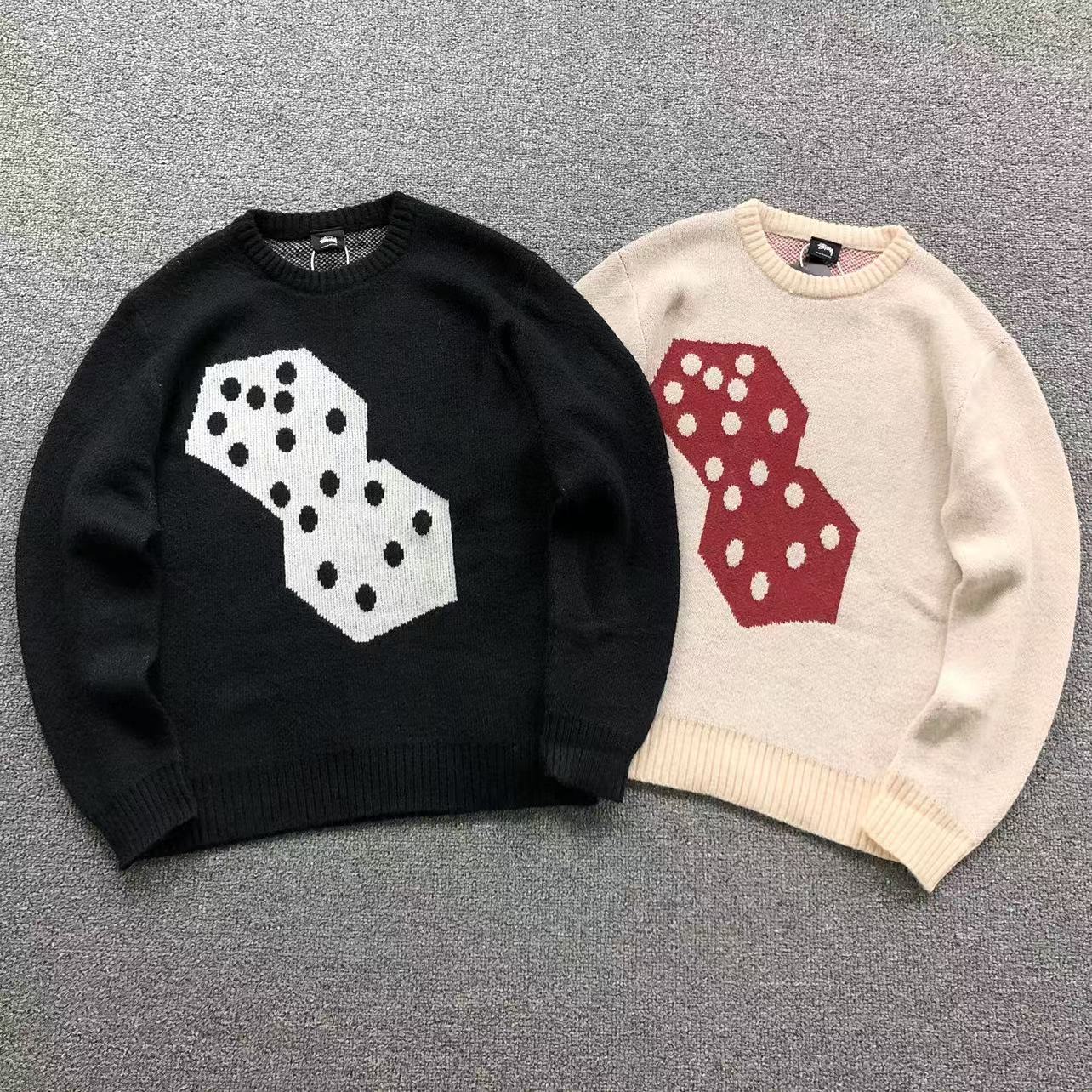 Sweater Stussy Dice Mohair Knit Bone