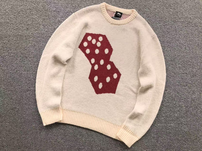 Sweater Stussy Dice Mohair Knit Bone