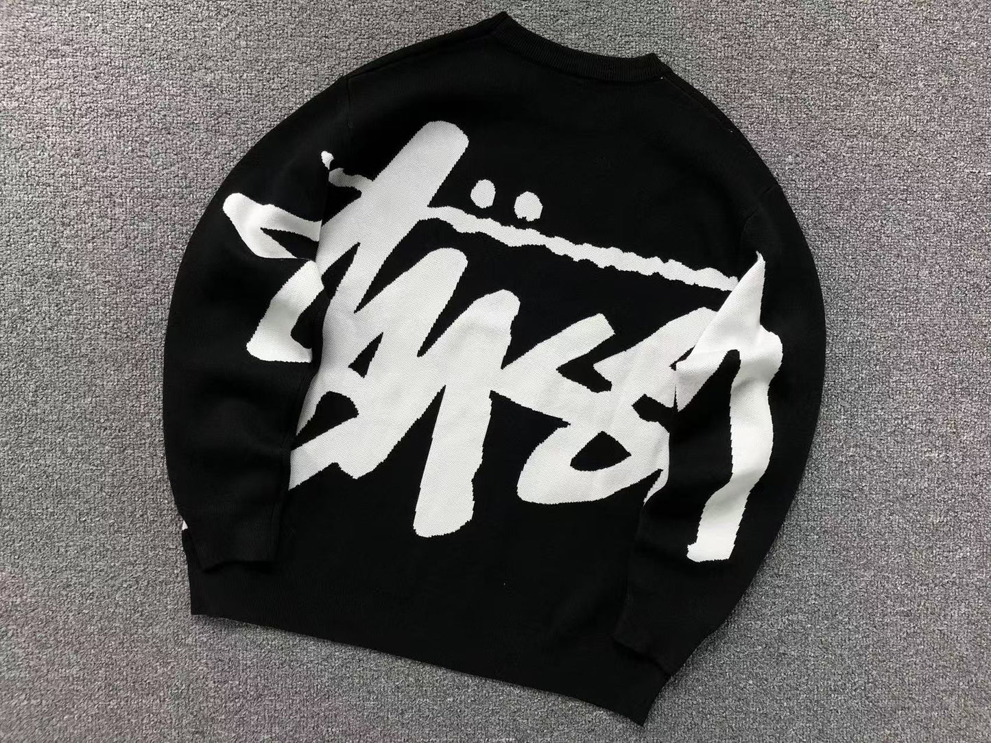 Sweater Stussy Stock Logo Knit Negro