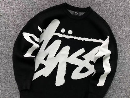 Sweater Stussy Stock Logo Knit Negro