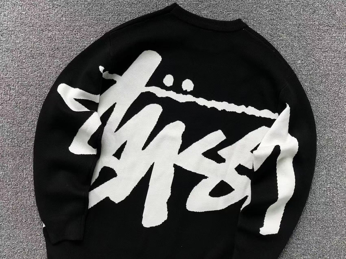 Sweater Stussy Stock Logo Knit Negro