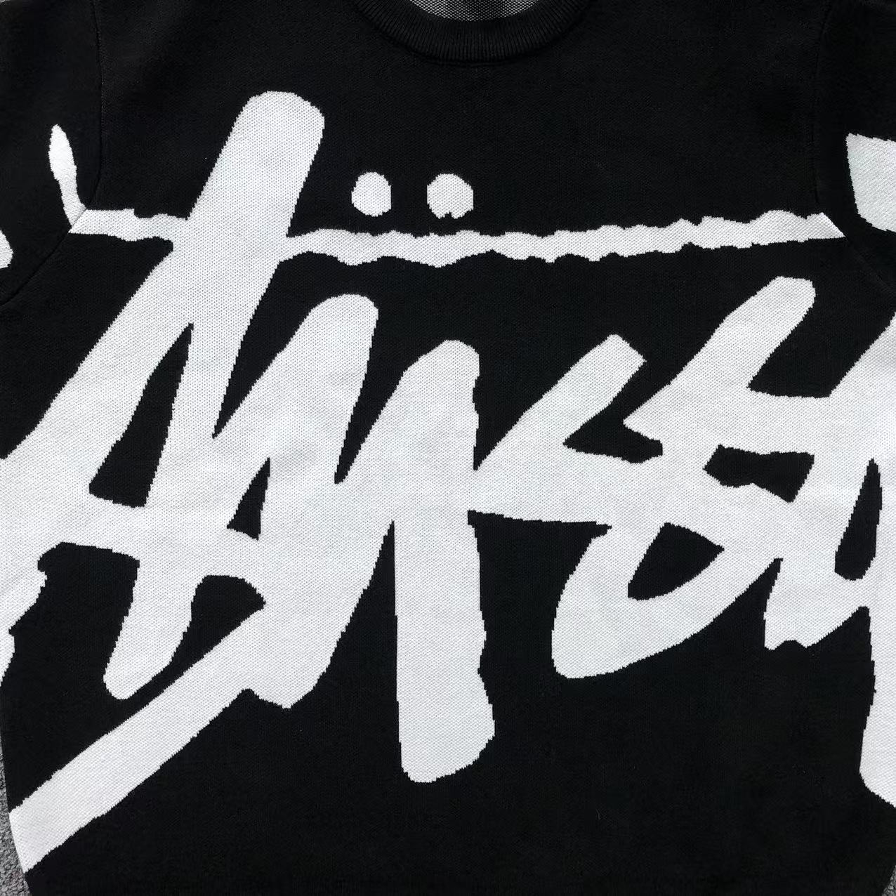 Sweater Stussy Stock Logo Knit Negro